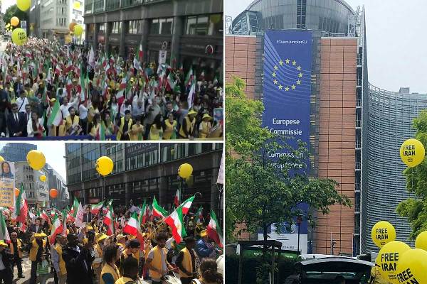 آلاف الإيرانيين يتظاهرون في بروكسل ضد نظام بلدهم 