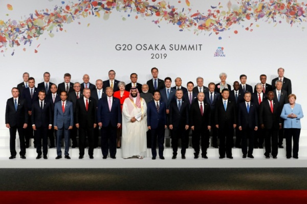 قادة دول مجموعة العشرين في صورة تذكارية في 28 يونيو 2019 