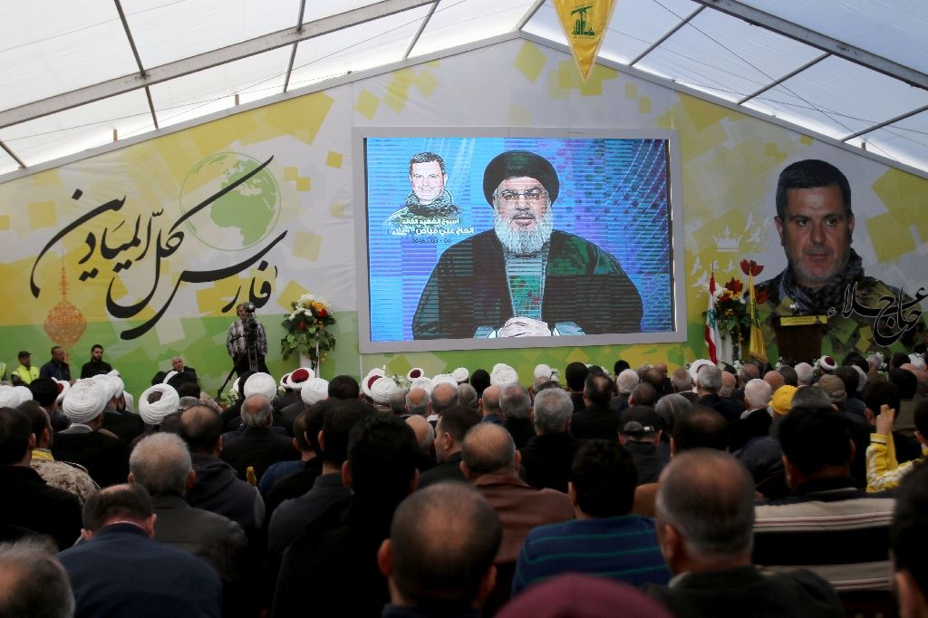 حطاب لأمين عام حزب الله في العام 2016 - أ ف ب