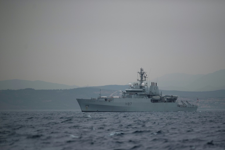 سفينة تابعة لسلاح البحرية البريطانية قبالة سواحل جبل طارق في 6 يوليو 2019