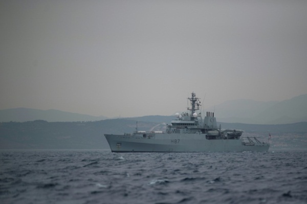 سفينة تابعة لسلاح البحرية البريطانية قبالة سواحل جبل طارق في 6 يوليو 2019