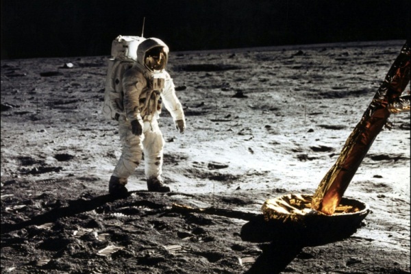 باز ألدرين على القمر في 20 يوليو 1969