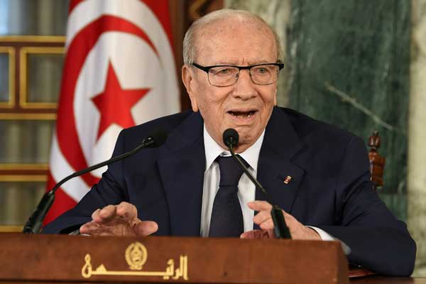 الرئيس التونسي الراحل الباجي قائد السبسي في العاصمة تونس بتاريخ 8 نوفمبر 2018