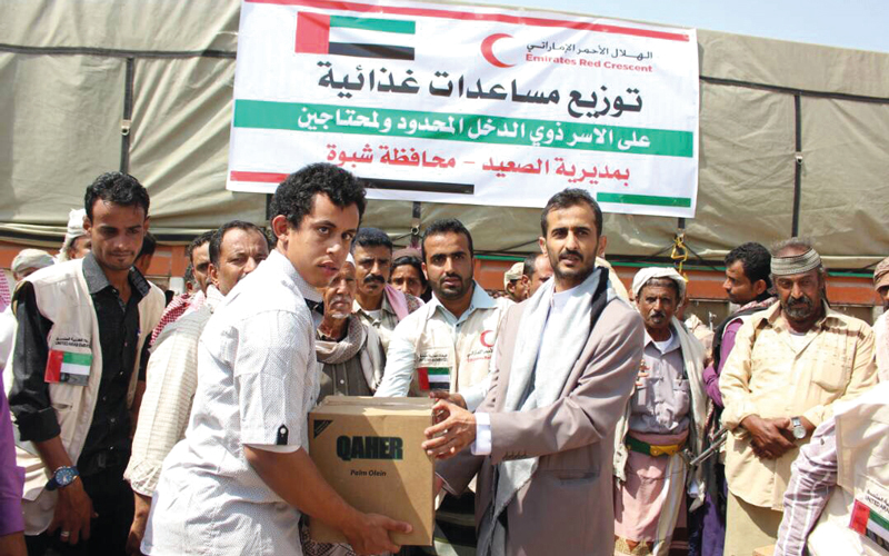 مساعدات إماراتية للمتضررين من السيول في اليمن