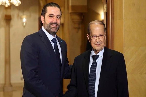 رئيس الجمهورية اللبناني ميشال عون ورئيس الحكومة سعد الحريري
