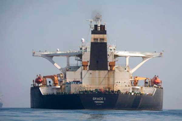 ناقلة النفط غريس-1 قبالة سواحل جبل طارق في 15 أغسطس 2019