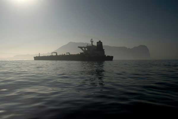 ناقلة النفط غريس-1 قبالة سواحل جبل طارق في 15 أغسطس 2019