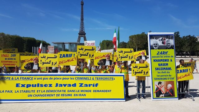 متظاهرون في باريس ضدّ زيارة ظريف