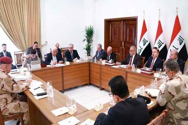 مجلس الامن الوطني العراقي مجتمعا برئاسة عبد المهدي