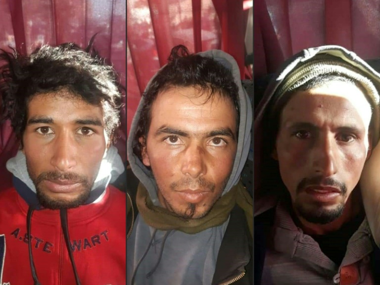 صورة من الارشيف للثلاثة الذين دانتهم محكمة مغربية بقتل سائحتين في المغرب آواخر العام الماضي