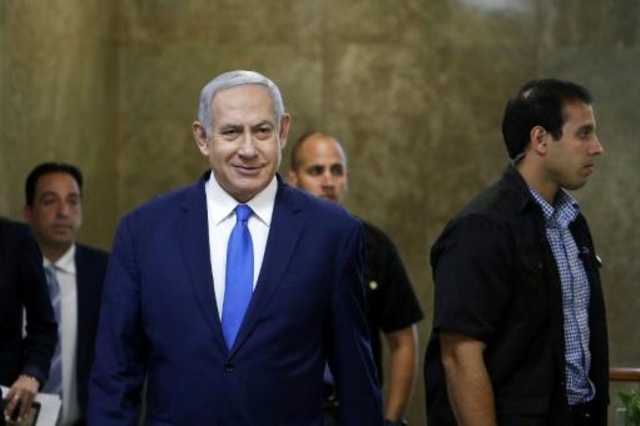 رئيس الوزراء الإسرائيلي بنيامين نتانياهو يصل لحضور المجلس الوزاري الأسبوعي في القدس 