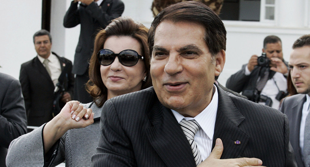 زين العابدين بن علي رفقة زوجته ليلى بن علي عندما كان رئيسا لتونس