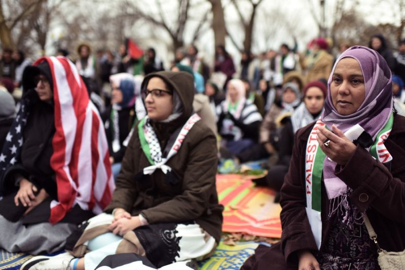 تظاهرة لمسلمي أميركا أمام البيت الأبيض في العام 2017 احتجاجا على اعتراف ترمب بالقدس عاصمة لإسرائيل