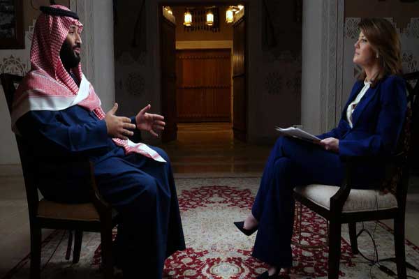 ولي العهد السعودي الأمير محمد بن سلمان خلال مقابلة مع قناة سي بي إس