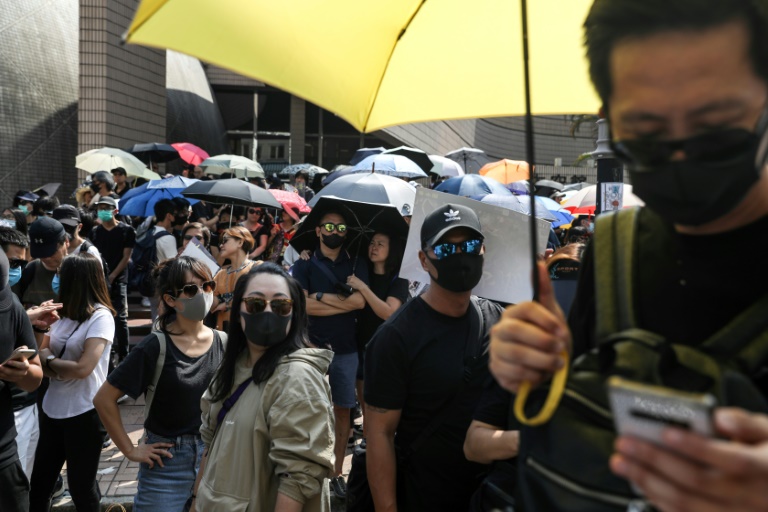 تظاهرة في هونغ كونغ في 20 تشرين الأول/أكتوبر 2019