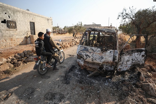 الموقع الذي استهدفته المورحيات الأميركية بقرية باريشا، حيث قتل 9 أشخاص من بينهم أبو بكر البغدادي على الارجح