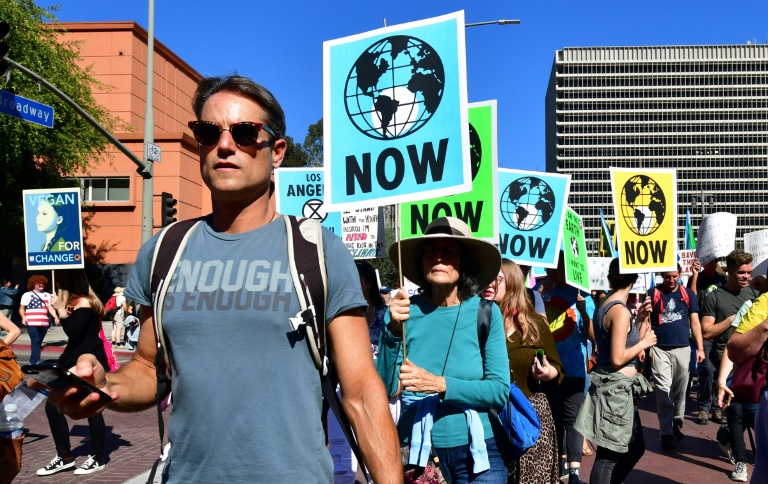 نشطاء بيئيون في مسيرة في لوس أنجليس في تشرين الثاني/نوفمبر 2019