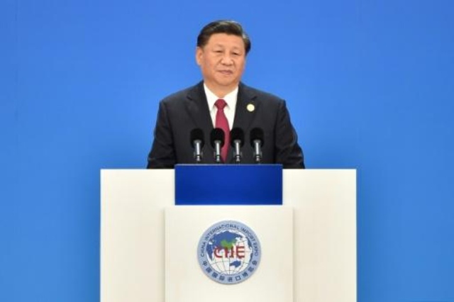 الرئيس الصيني يتحدث خلال افتتاح المعرض الصيني الدولي للواردات في شنغهاي