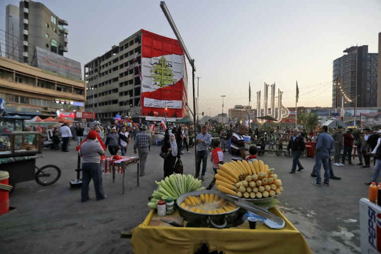 ساحة التظاهر في طرابلس اللبنانية
