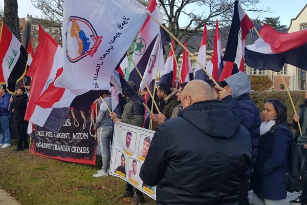 وقفة احتجاج ضد ممارسات النظام الايراني أمام سفارته في بروكسل