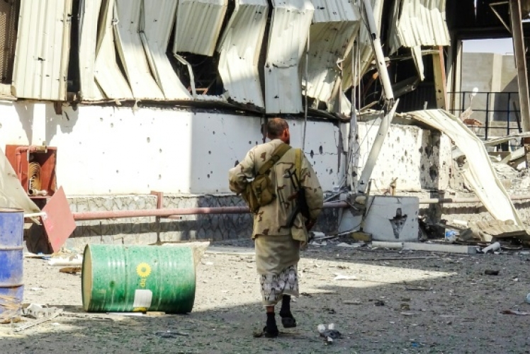 عنصر من القوات الموالية للحكومة اليمنية في الحديدة بتاريخ 18 نوفمبر 2018