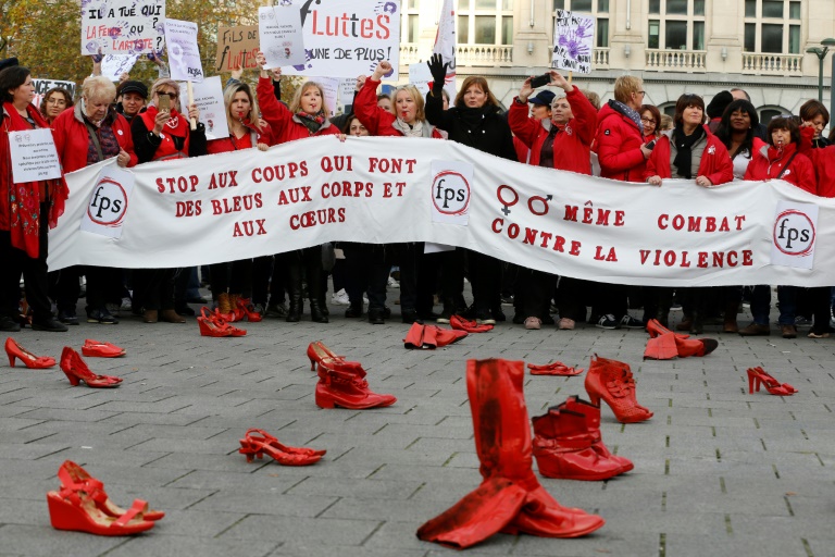 تظاهرة في بروكسل ضد العنف المسلط على امراة في 24 تنوفمبر 2019