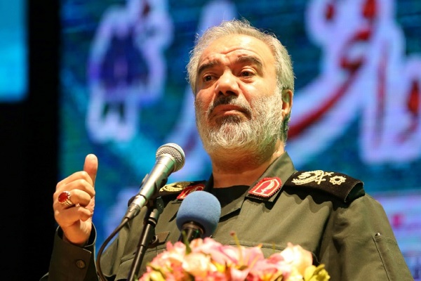 نائب قائد الحرس الثوري الإيراني علي فدوي يتحدث في فاعلية للباسيج في طهران في 24 نوفمبر 2019