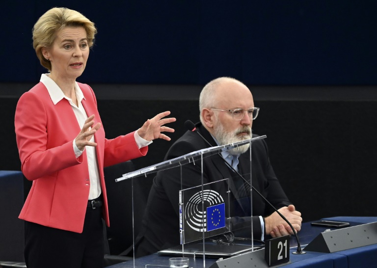 رئيسة المفوضية الأوروبية أورسولا فون دير لاين في البرلمان الأوروبية في ستراسبورغ في 7 نوفمبر 2019