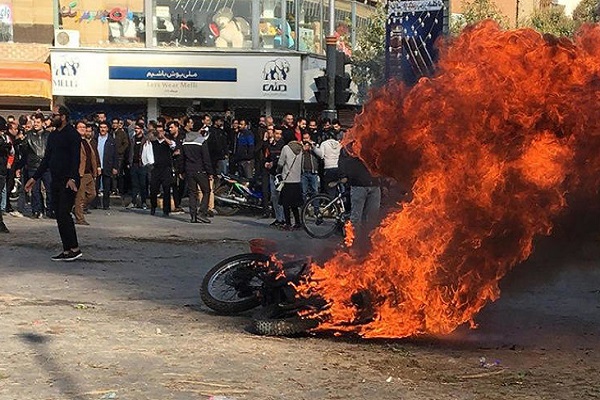 صورة من الاحتجاجات في إيران