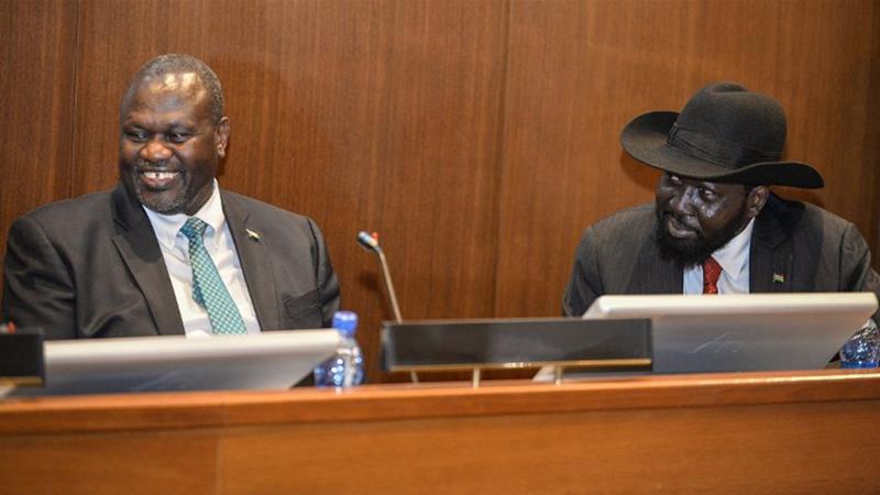 لقاء نادر يجمع رئيس جنوب السودان وزعيم المتمردين