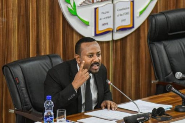 رئيس الوزراء الاثيوبي آبيي أحمد يتحدث امام البرلمان في اديس ابابا في 1 تموز/يوليو 2019.