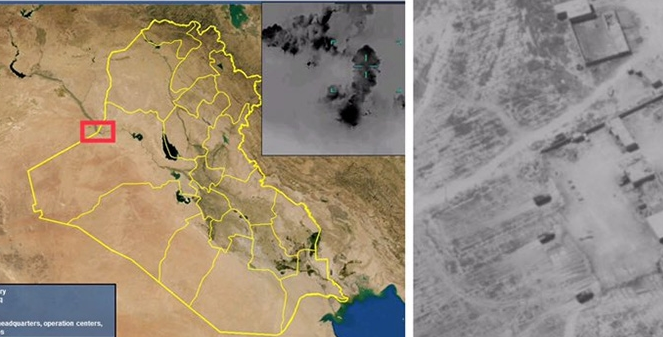 صورة وزعها البنتاغون للغارات التي نفذت ضد مواقع حزب الله 