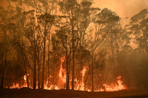 حريق في بلدة موروبا في جنوب باتمانز باي في أستراليا، 4 يناير 2020