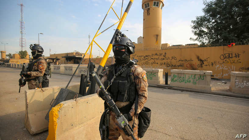 جنود اميركيون قرب السفارة الاميركية في بغداد- ارشيفية