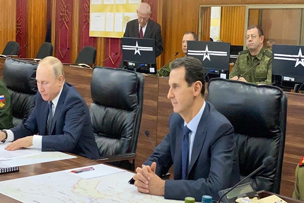 الأسد ونظيره الروسي بوتين خلال زيارة الأخير إلى دمشق