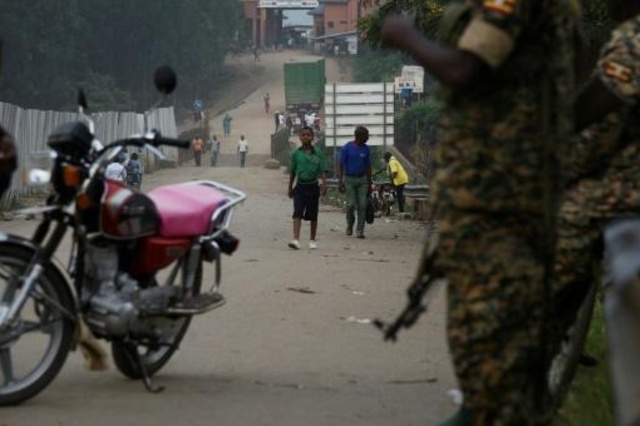نقطة عبور على الحدود بين أوغندا والكونغو الديموقراطية في 14 آب/أغسطس 2019