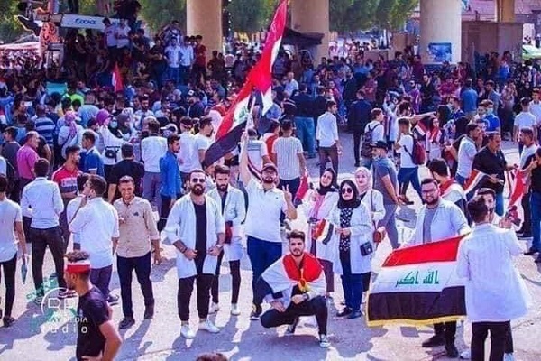 مليونية ثورة القمصان البيضاء لطلبة العراق في بغداد اليوم