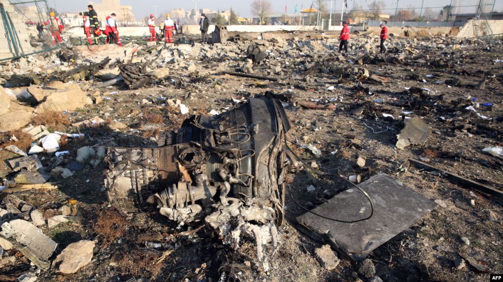 الطائرة الاوكرانية بعد تفجيرها