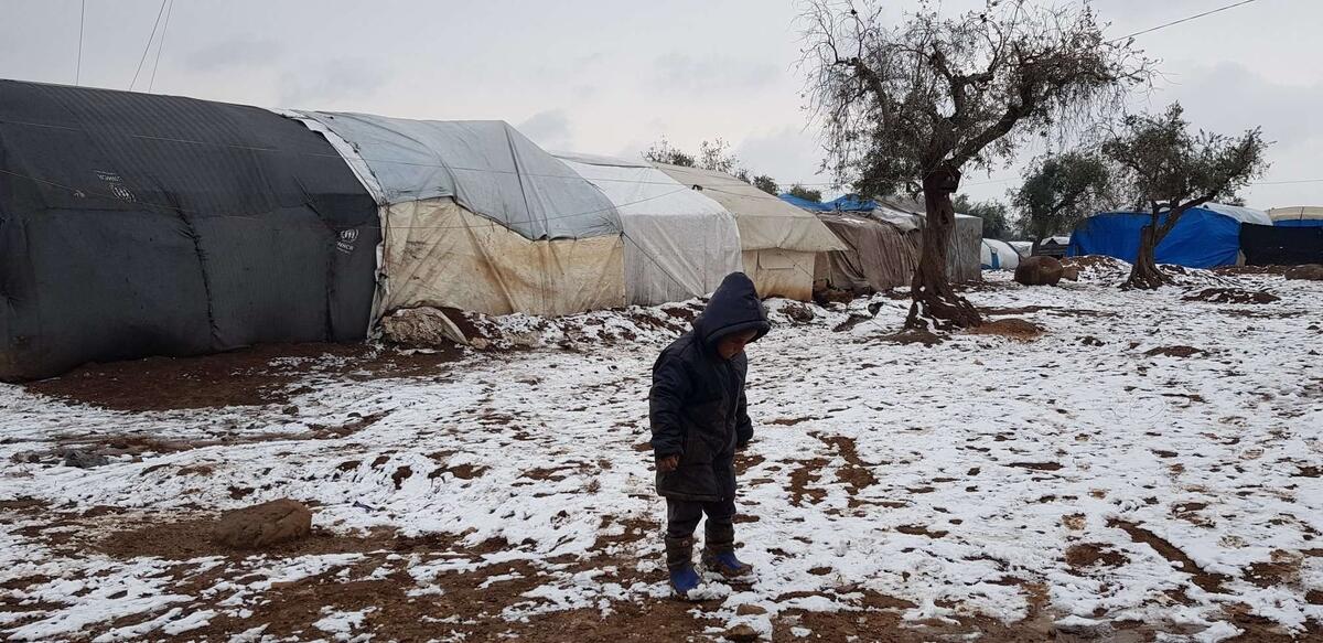 طفل سوري في احد مخيمات النزوح