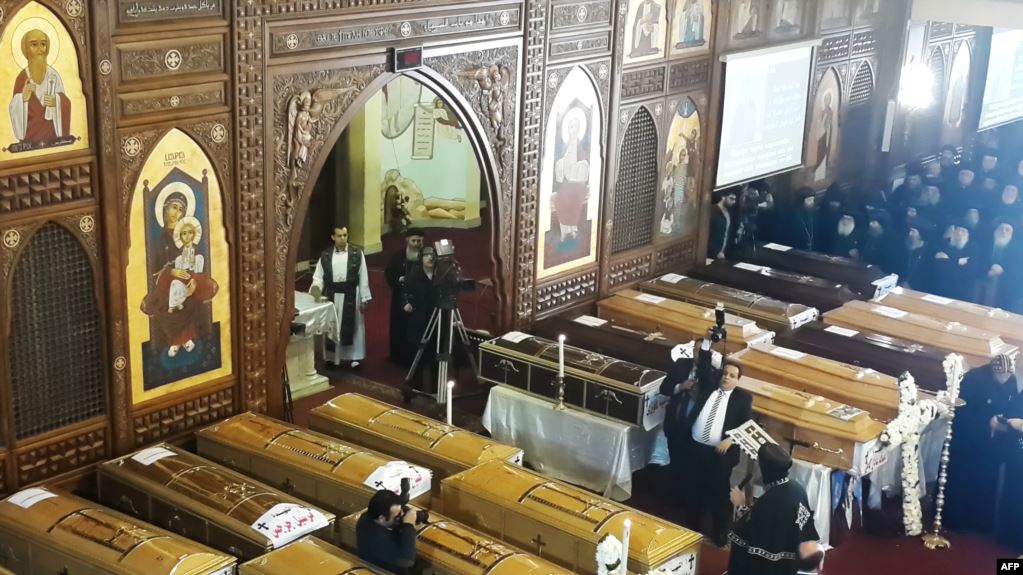 تشييع ضحايا تفجير الكنيسة البطرسية في القاهرة عام 2016- أرشيف