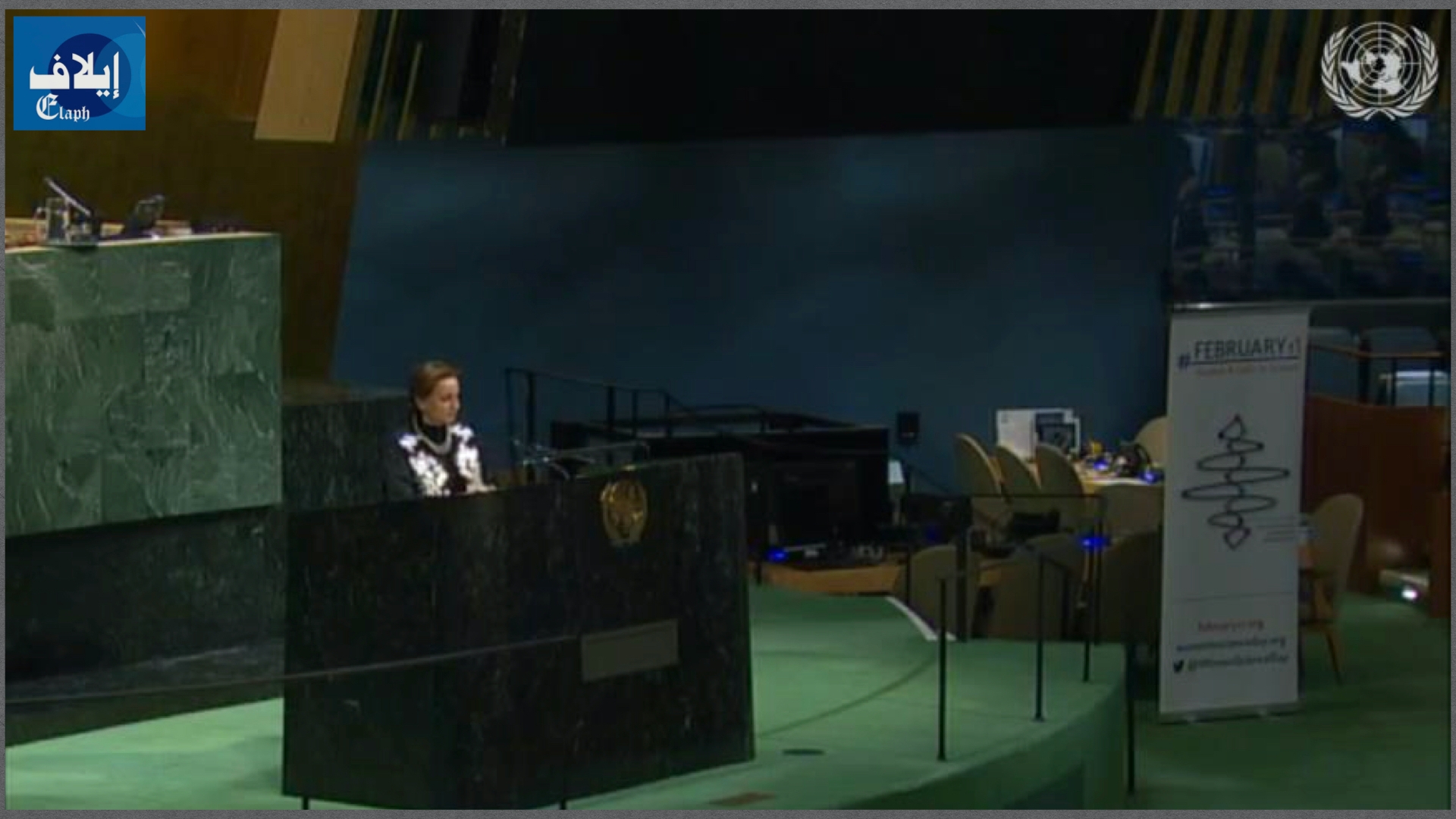 الدكتورة أمل قطان. القاعة العامة للأمم المتحدة