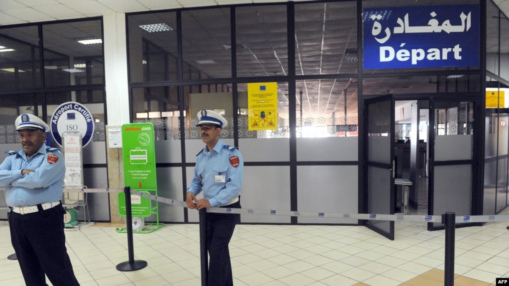 بوابة المغادرة في مطار محمد الخامس الدولي بمدينة الدار البيضاء