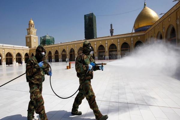  عمليات تعقيم المساجد والاضرحة الدينية في العراق