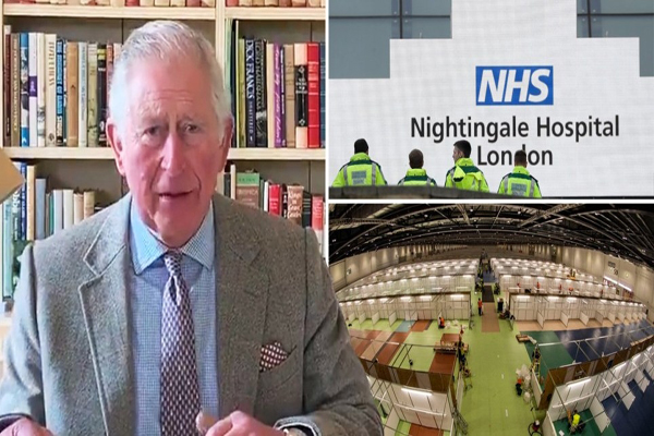  الأمير تشارلز موجَّهًا رسالته في افتتاح مستشفى Nightingale