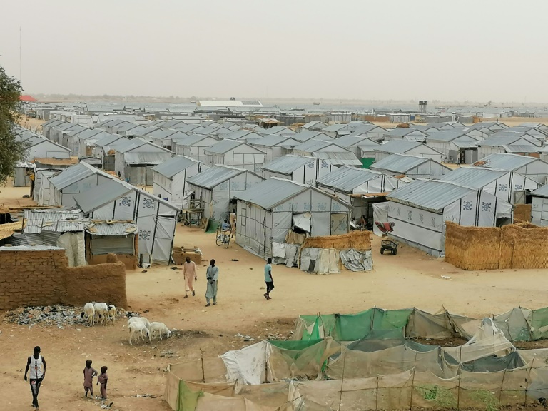 مخيم للنازحين في مايدوغوري بشمال نيجيريا في 26 آذار/مارس 2020