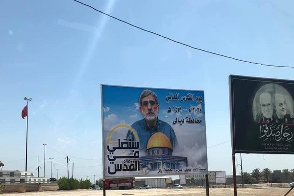 جدارية في مدن عراقية لقاآني قائد فيلق القدس الايراني خليفة قاسم سليماني