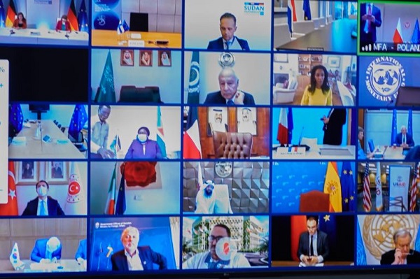 صورة المشاركين في المؤتمر الافتراضي حول السودان 