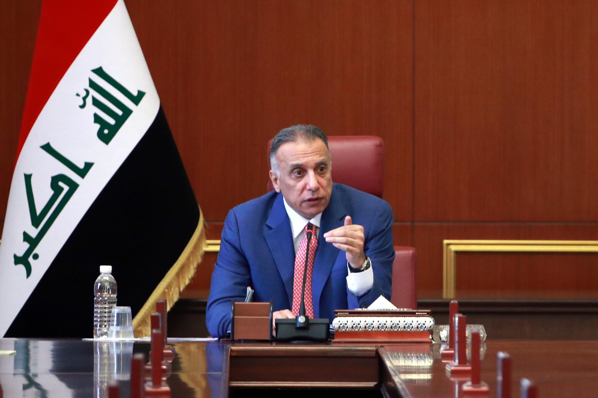 ‎⁨الكاظمي خلال احد الاجتماعات الرسمية⁩