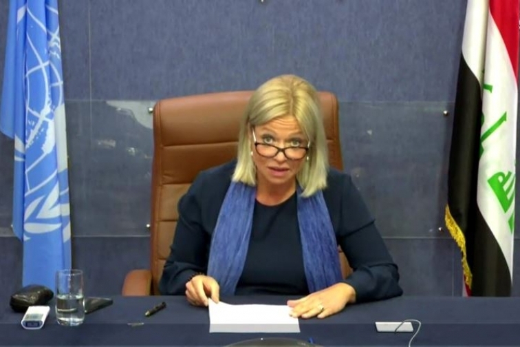 بلاسخارت خلال تقديمها لاحاطتها عن اوضاع العراق الى مجلس الامن