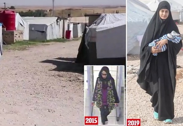 لقطات من شاشة (ITV) لشميما في المخيم السوري واثناء هروبها 